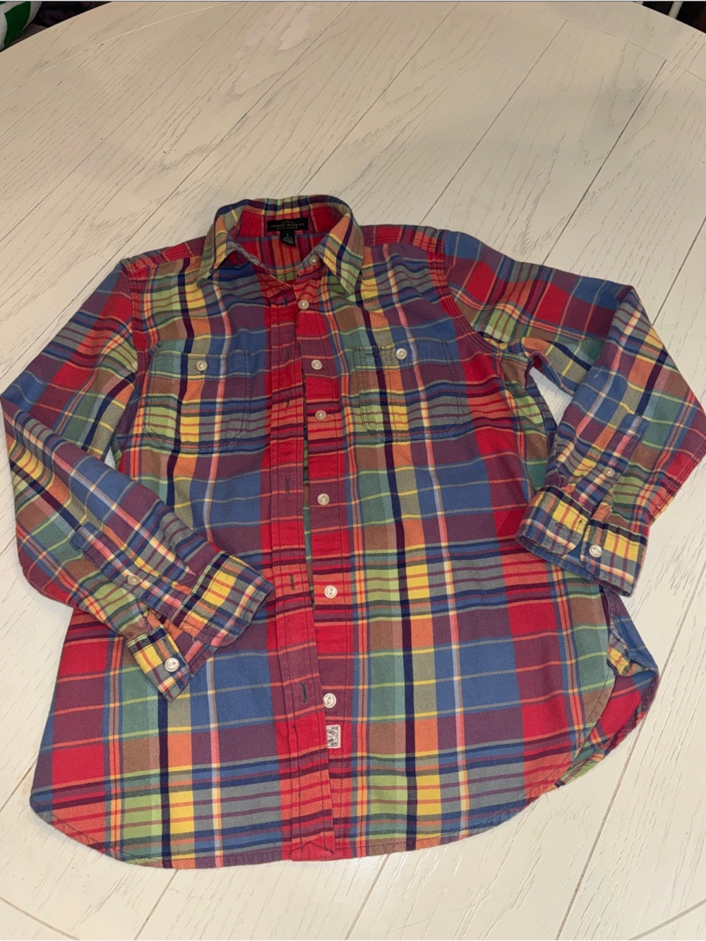Lauren Ralph Lauren Red, Blue and Yellow Plaid Button-Down Shirt